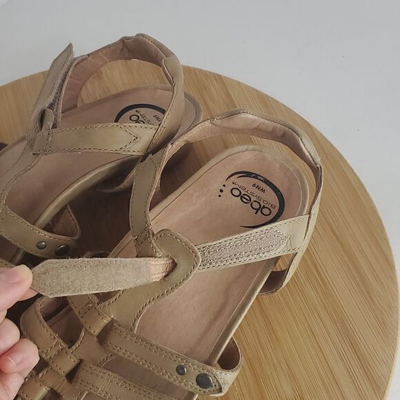 abeo B.I.O. System Sloane Leather Flat Sandals Tan Size 9N - Picture 3 of 11